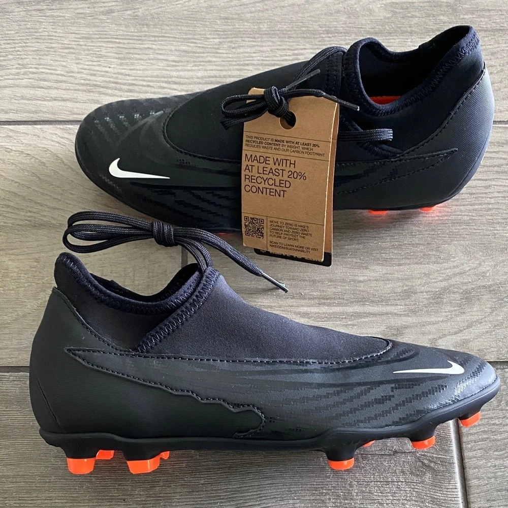 Nike Men’s Black Soccer Cleats with Bright Orange Studs